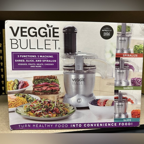 Veggie Bullet 3-in-1 Food Processor - Spiralizer, Shredder & Slicer - Picture 3 of 5